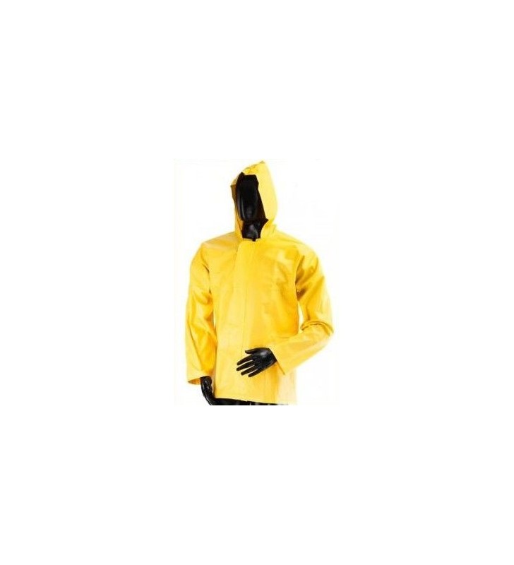 Waterproof Jacket With Hood And Clasp Closure Yellow Synergy Supplies - 1