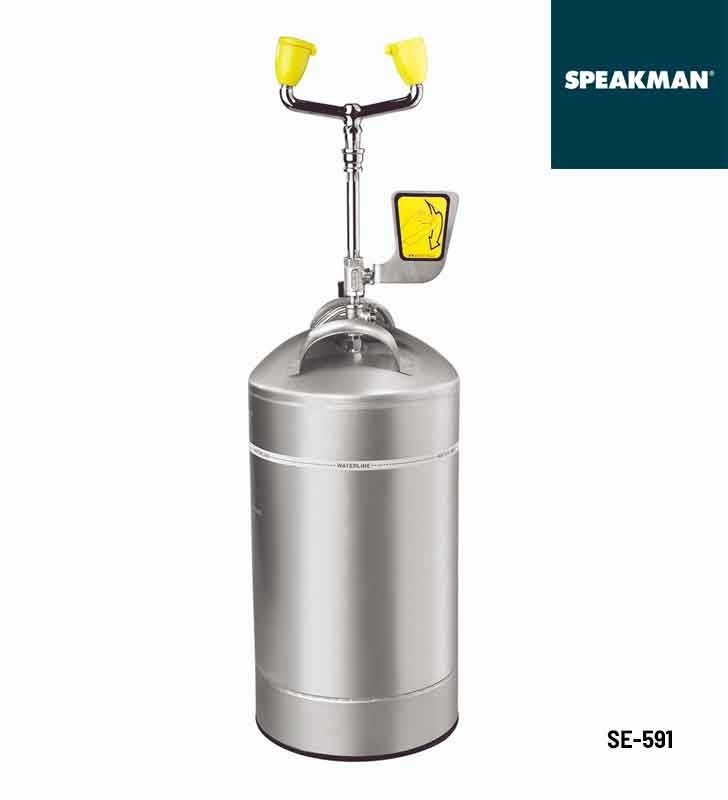 Speakman SE-591 10 Gallon Portable Eyewash Dual Spray Flip-Up Dust Covers and Pressure Gauge Speakman - 1